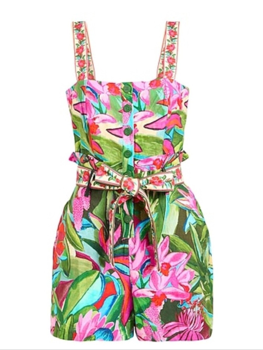 Farm Rio Tropical Playsuit Romper. Size Large